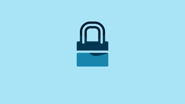 Blue Lockpicks Lock Picks Lock Picking Icon Isolated Blue Background — Vídeo de Stock
