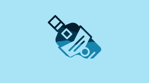Blue Whiskey Bottle Icon Isolated Blue Background Video Motion Graphic — Αρχείο Βίντεο