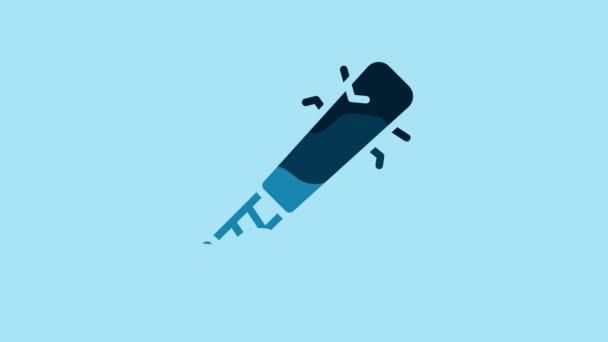 Blue Baseball Bat Nails Icon Isolated Blue Background Violent Weapon — Stock video