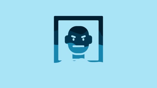 Blue Wanted Poster Icon Isolated Blue Background Reward Money Dead — Stock Video