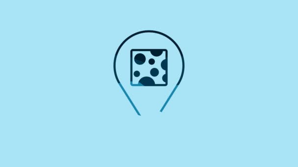 Blue Cheese Icon Isolated Blue Background Video Motion Graphic Animation — 비디오