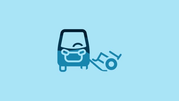 Blue Disabled Car Icon Isolated Blue Background Video Motion Graphic — 비디오