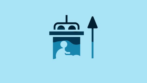 Blue Elevator Disabled Icon Isolated Blue Background Video Motion Graphic — Video
