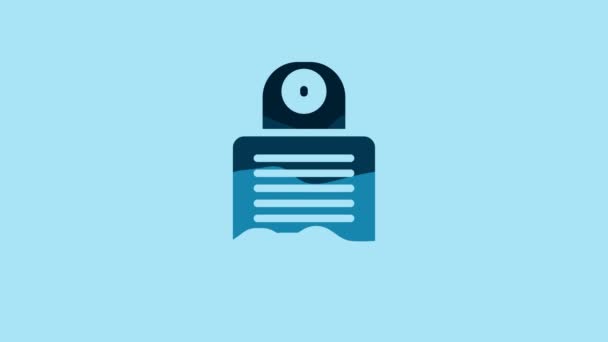 Blue Intercom Icon Isolated Blue Background Video Motion Graphic Animation — Vídeos de Stock