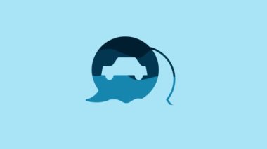 Blue Car service icon isolated on blue background. Auto mechanic service. Repair service auto mechanic. Maintenance sign. 4K Video motion graphic animation .