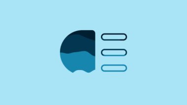 Blue High beam icon isolated on blue background. Car headlight. 4K Video motion graphic animation .