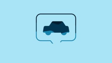 Blue Car service icon isolated on blue background. Auto mechanic service. Repair service auto mechanic. Maintenance sign. 4K Video motion graphic animation .