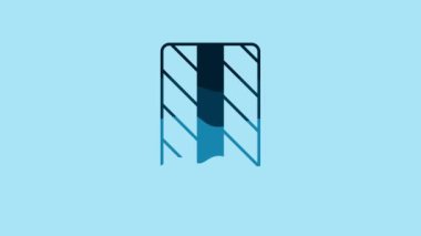 Blue Car tire wheel icon isolated on blue background. 4K Video motion graphic animation .