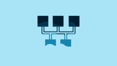 Blue Gear shifter icon isolated on blue background. Transmission icon. 4K Video motion graphic animation .