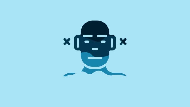 Значок Blue Deafness Выделен Синем Фоне Глухой Символ Ослабление Слуха — стоковое видео