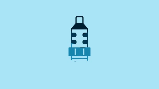 Blue Car Spark Plug Icon Isolated Blue Background Car Electric — Wideo stockowe