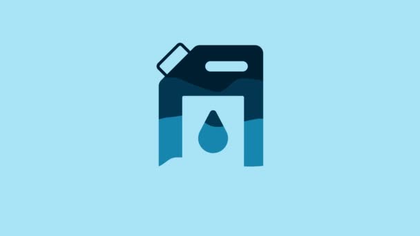 Blue Canister Motor Machine Oil Icon Isolated Blue Background Oil — Vídeos de Stock