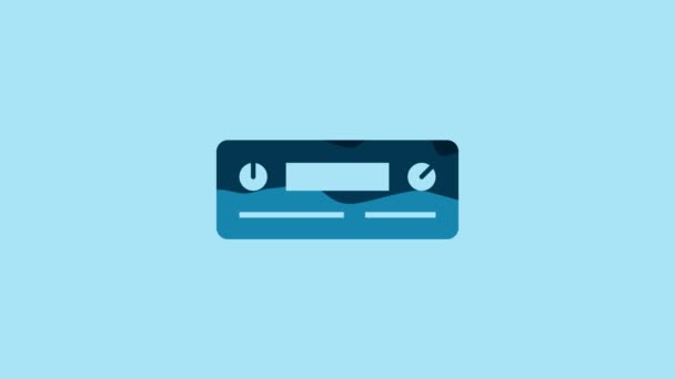 Синий Автомобильный Аудио Значок Изолирован Синем Фоне Радио Автомобиль Аудио — стоковое видео