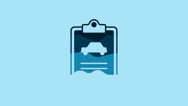 Blue Car Inspection Icon Isolated Blue Background Car Service Video — Stockvideo