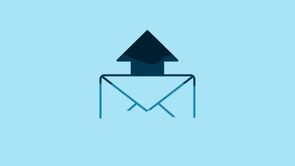 Blue Mail Mail Icon Isolated Blue Background Envelope Symbol Mail — Video Stock