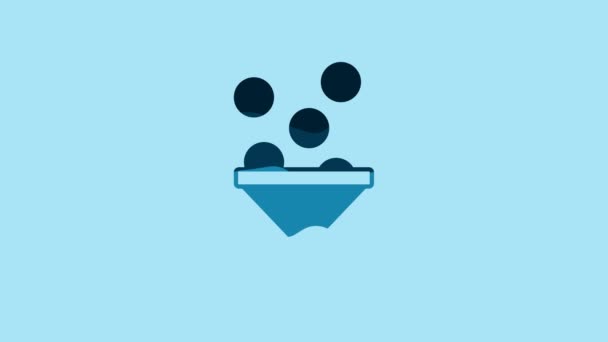 Blue Lead Management Icon Isolated Blue Background Funnel Money Target — Stock video