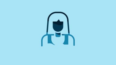 Blue Seller icon isolated on blue background. 4K Video motion graphic animation.