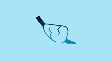 Blue Pirate eye patch icon isolated on blue background. Pirate accessory. 4K Video motion graphic animation.
