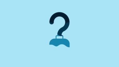 Blue Pirate hook icon isolated on blue background. 4K Video motion graphic animation.
