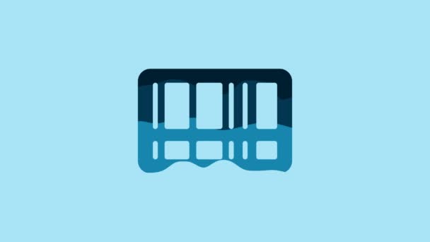 Blue Barcode Icon Isolated Blue Background Video Motion Graphic Animation — Vídeo de Stock