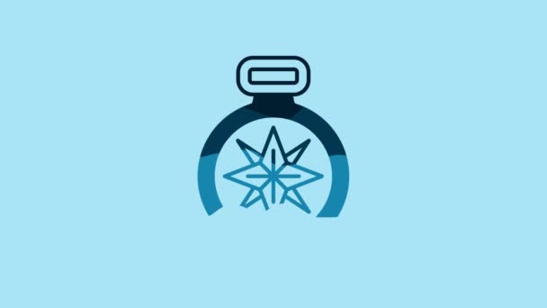Blue Compass Icon Isolated Blue Background Windrose Navigation Symbol Wind — 비디오