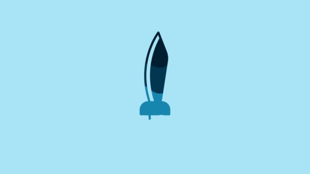 Blue Pirate Sword Icon Isolated Blue Background Sabre Sign Video — Stock Video