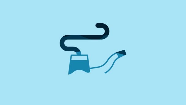 Blue Smoking Pipe Smoke Icon Isolated Blue Background Tobacco Pipe — Vídeo de Stock