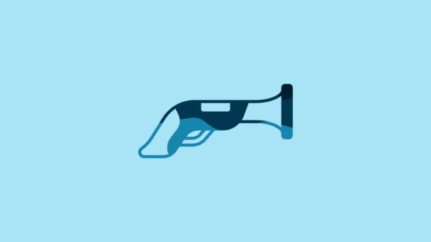 Blue Vintage Pistol Icon Isolated Blue Background Ancient Weapon Video — Wideo stockowe