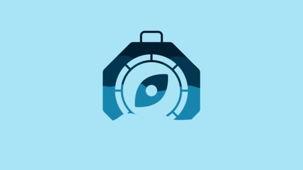 Blue Compass Icon Isolated Blue Background Windrose Navigation Symbol Wind — Vídeo de Stock