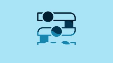 Blue Graph, schedule, chart, diagram, infographic, pie graph icon isolated on blue background. 4K Video motion graphic animation.