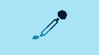 Blue Piercing icon isolated on blue background. 4K Video motion graphic animation.