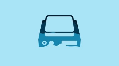 Blue Electronic jewelry scales icon isolated on blue background. 4K Video motion graphic animation.