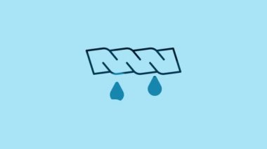 Blue Squeeze clothes icon isolated on blue background. 4K Video motion graphic animation.