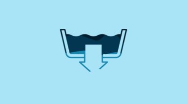 Blue Washing modes icon isolated on blue background. Temperature wash. 4K Video motion graphic animation.