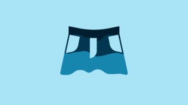 Blue Skirt icon isolated on blue background. 4K Video motion graphic animation.