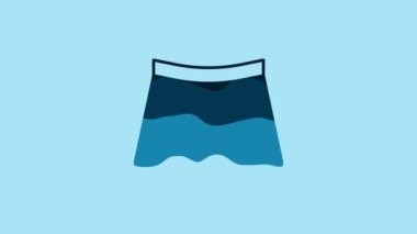Blue Skirt icon isolated on blue background. 4K Video motion graphic animation.