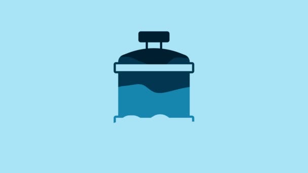 Blue Propane Gas Tank Icon Isolated Blue Background Flammable Gas — Vídeo de stock