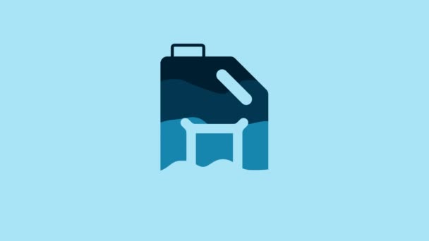 Blue Canister Motor Machine Oil Icon Isolated Blue Background Oil — 비디오