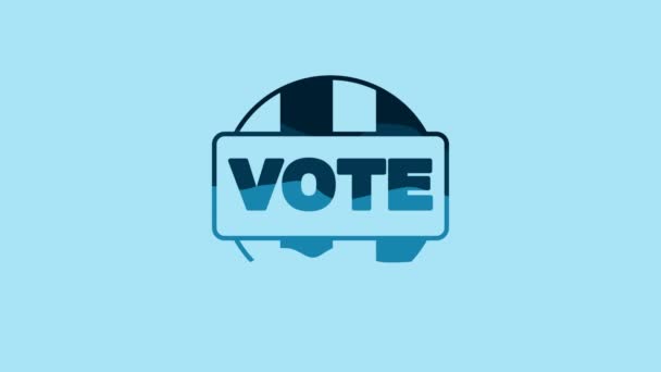Ikon Blue Vote Diisolasi Dengan Latar Belakang Biru Animasi Grafis — Stok Video