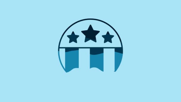 Blue Medal Star Icon Isolated Blue Background Winner Achievement Sign — Vídeo de stock