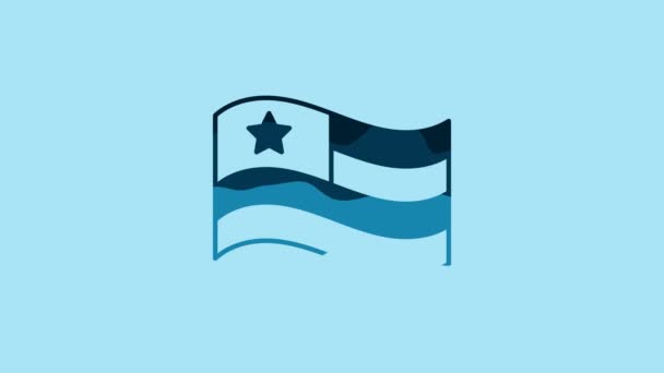 Blue American Flag Icon Isolated Blue Background Flag Usa United — Stockvideo