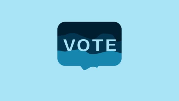 Значок Blue Vote Выделен Синем Фоне Видеографическая Анимация — стоковое видео