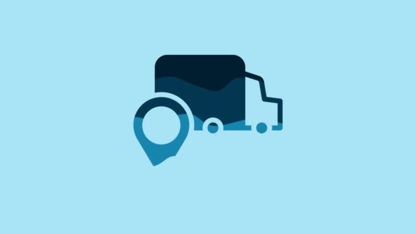 Blue Delivery Tracking Icon Isolated Blue Background Parcel Tracking Video — Wideo stockowe