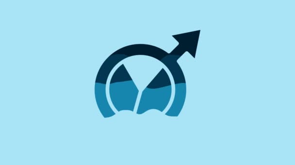 Blue Financial Growth Icon Isolated Blue Background Increasing Revenue Video — Stok video