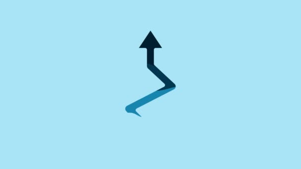 Blue Arrow Icon Isolated Blue Background Direction Arrowhead Symbol Navigation — Vídeo de stock