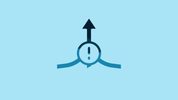 Blue Arrow Icon Isolated Blue Background Direction Arrowhead Symbol Navigation — Video