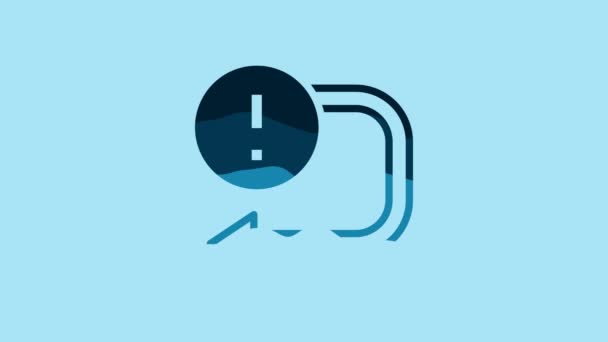Blue Arrow Icon Isolated Blue Background Direction Arrowhead Symbol Navigation — Αρχείο Βίντεο
