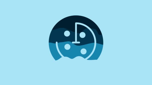 Синій Радар Мішенями Моніторі Пошуку Ікони Ізольований Синьому Фоні Система — стокове відео