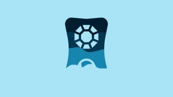 Blue Tooth Diamond Icon Isolated Blue Background Video Motion Graphic — 비디오