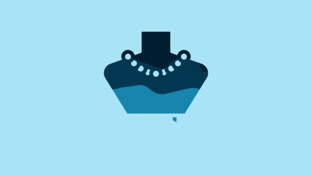 Blue Necklace Mannequin Icon Isolated Blue Background Video Motion Graphic — Wideo stockowe